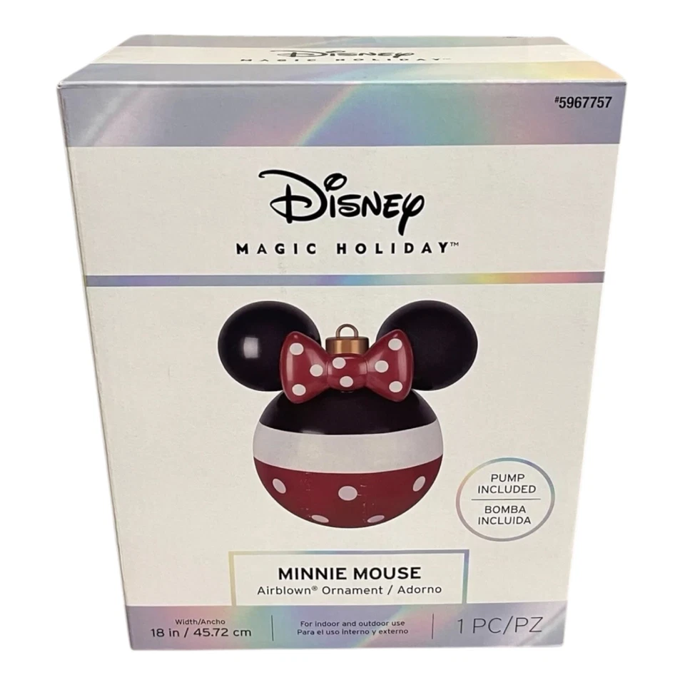 Disney Minnie Mouse Airblown Christmas Ornament 18" Decor Indoor Outdoor w/ Pump - Image 1 of 2