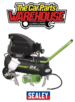 Sealey SAC2420EPK Compressor 24L Direct Drive 2hp with 4 Piece Air Accessory Kit - Image 1 of 4