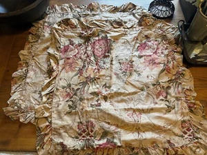 Pair of Vintage 1998 Ralph Lauren Guinevere Aragon Euro Shams-23" x 24" - Picture 1 of 20