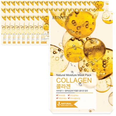 EUNYUL COLLAGEN Natural Moisture Face Mask Pack 50 Sheets Korean Facial SkinCare - Image 1 of 4