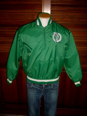 Vintage Boston Celtics 1/4 zip Retro Jacket Sz L DeLONG Deadstock NEW Cover