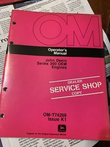 John Deere Series 300 OEM Engine Owner Operator Maintenance Manual OM-T74269 - Picture 1 of 2