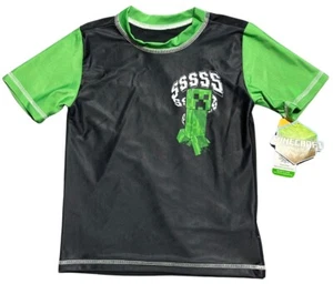 Minecraft Boy’s Short Sleeve Rash Guard Swim Tee UPF 50+ Size Small NWT - Picture 1 of 2