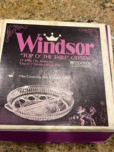 Windsor Top O' the Table Crystal divided relish dish with box - Picture 1 of 3