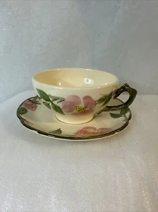 Franciscan Desert Rose Tea Cup & Saucer Set Flying F Imprint Made in England - Picture 1 of 7
