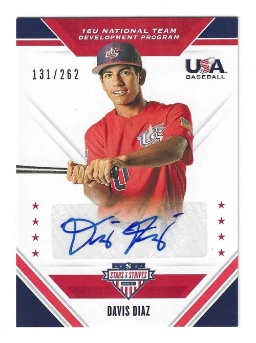 2020 USA Baseball Stars and Stripes Development Program #24 Davis Diaz Auto /262 - Image 1 of 1
