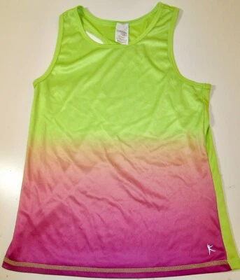 DANSKIN NIÑAS JÓVENES GIMNASIA/DANZA CAMISETA SIN MANGAS VERDE ROSA GRANDE (10/12)  Foto 1 de 4