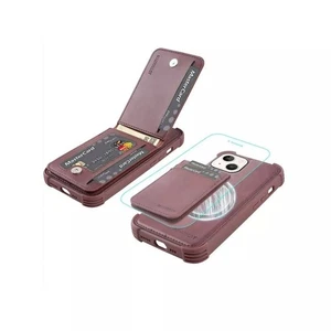 MONASAY Leder MagSafe Case Hülle - Für iPhone 14 Plus (6,7") - Dark Burgundy - Bild 1 von 3