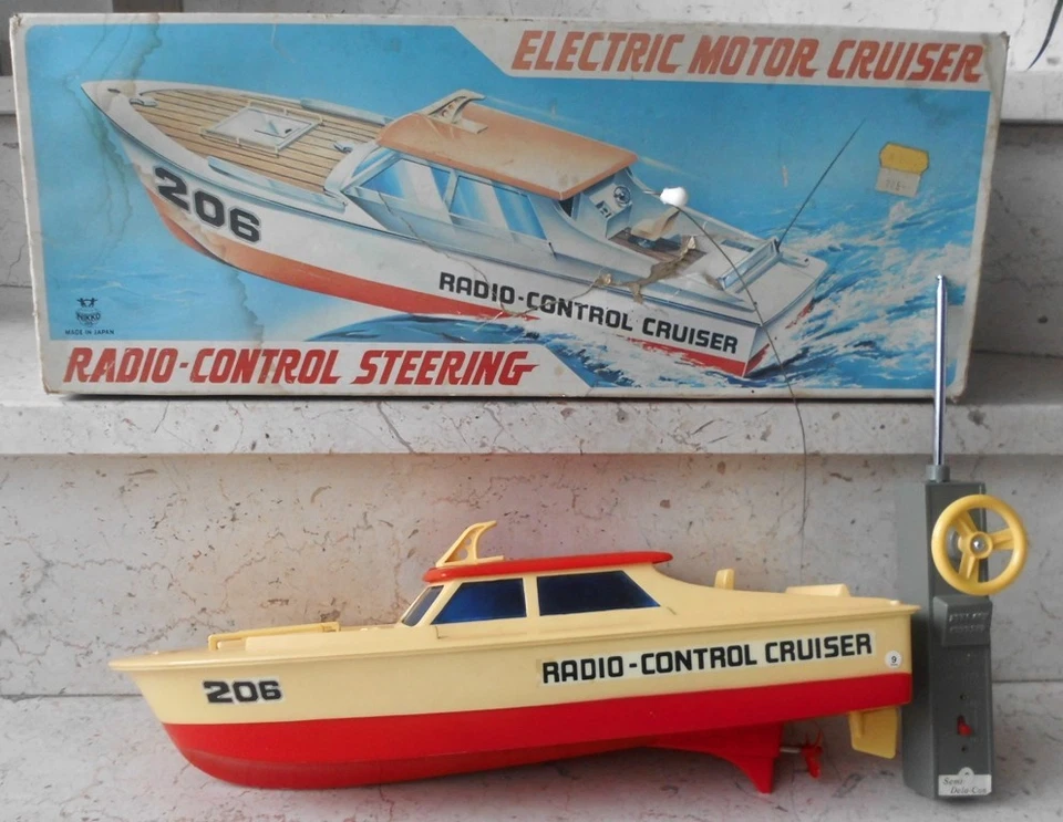 Nikko Boot Electric Motor Cruiser Radio Control Steering Nikko Motoryacht 1977 - Bild 1 von 4