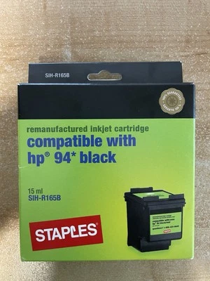 Staples HP Compatible 94 Black Ink Cartridge SIH-R165B C8765WN- NEW SEALED - Image 1 of 2