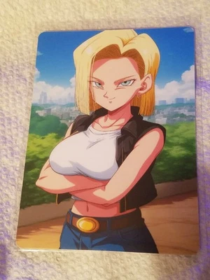 Android 18 Dragon Ball Z Super Waifu Anime Card ACG Goddess Double Sided - Image 1 of 2