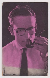 Harold Lloyd w/ Pipe on vintage 1920s Exhibit Supply Co Film Star Arcade Card - Picture 1 of 2