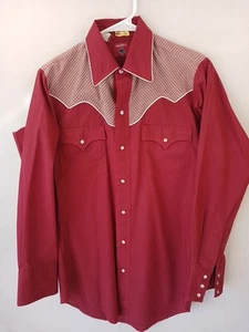 Vintage CHUTE # 1 Western Hemd Pearl Snap weiß Paspel Herren Cowboy Hemd M - Bild 1 von 13