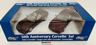 Novo 2003 Corvette C5 50º Aniversário 2 Conjunto de Carro Modelo Promocional + PIN MODELMAX - Imagem 1 de 4