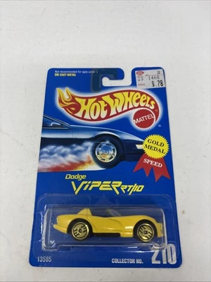 Tarjeta azul Hot Wheels 1992 - Dodge Viper RT/10 - #210 - amarilla con oro UH Foto 1 de 4