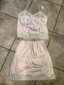 Pigiama Lingerie Vintage Deadstock Nos Christian Dior Rosa Pizzo 2pz Set M - Foto 1 di 4