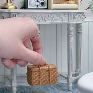 Mini simulazione tessuto bambù cesto/picnic rattan 1/6 modello mobili - Foto 1 di 28