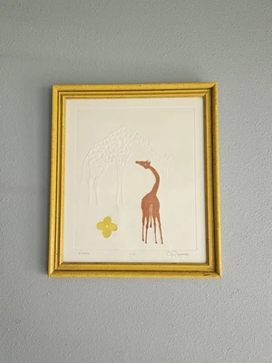 Joy Jerviss (1941-2020), 'Jirafas' Grabado en Relieve, Firmado, Edición Limitada Foto 1 de 4