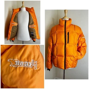 Vintage Bear USA gefütterte Daunen isoliert kräftig orange durchgehender Reißverschluss Jacke Mantel W's 3XL - Bild 1 von 15