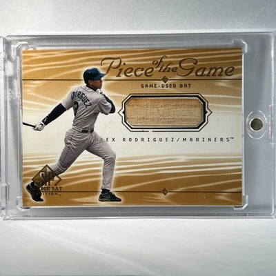 2000 Upper Deck - Alex Rodriguez Piece Of The Game-Used Bat Relic SP Mariners - Image 1 of 2
