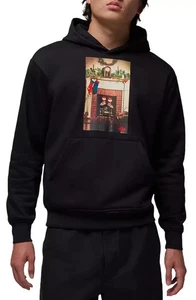 NWT Nike Jordan Jumpman Chimney Fleece Hoodie HQ5654-010 Sz M - Picture 1 of 2
