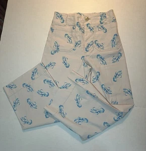 Pantalones Cortos Anthropologie Maeve The Colette Pierna Ancha Azul Langostas Talla 27 - Imagen 1 de 12