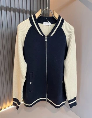 Brunello Cucinelli Men's Casual Baseball Jacket Zipper Pocket Jacket Coat Navy - Image 1 of 4