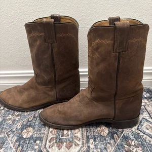 Justin Brock Bay Apache 10" Roper Men's Boot 3508 USA Made 9 EE - Picture 1 of 7