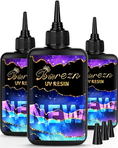 Bsrezn 300g Clear UV Resin Hard High Gloss UV Cure Epoxy Resin Crystal Kit Pr
