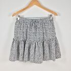 Ally Womens Skirt Size 10 Flare Skater White Spotted Stretch 027110
