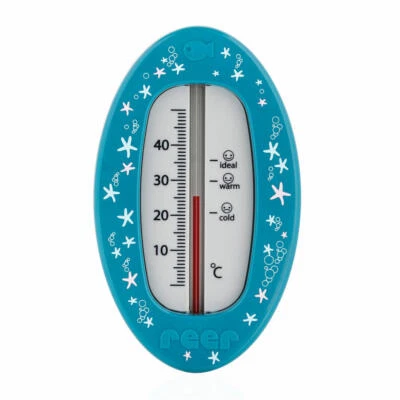 reer Badethermometer Oval Bade Thermometer Badewasser Temperaturmesser Blau - Bild 1 von 4
