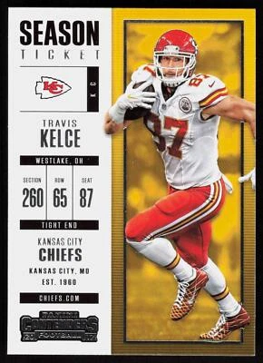 Travis Kelce 2017 Panini Contenders Kansas City Chiefs NFL Football KC NO.68 - Image 1 of 2