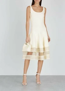 Alexander McQueen Ivory Panelled stretch-knit midi dress, Size S - Picture 1 of 6