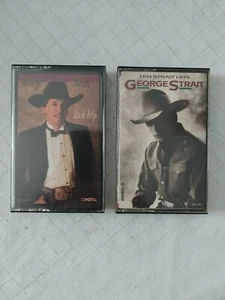 George Strait 2 Kassettenbänder. Livin' it Up, Ten Strait Hits. - Bild 1 von 3