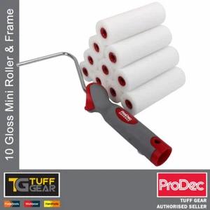ProDec 10 Stück 4" Zoll 100 mm Schaum Mini Farbe Glanz Rollen & Rahmen Maler Set - Bild 1 von 2