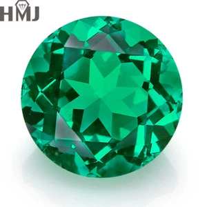 AGL Certified Lab Grown Columbia Emerald Round Cut Loose Gems for Jewelry Making - Picture 1 of 20