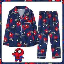 Marvel Spiderman Pajmas Set Autumn Cotton Pajamas Boys Kids Home Wear Sleepwear