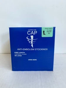 1 Caja/10 Carolon CAP 541 Hasta la Rodilla X-Grandes Medias Regulares Anti-Embolismo NUEVAS - Imagen 1 de 2