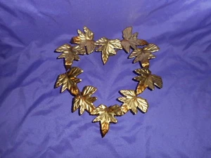 VTG HOMCO HOME INTERIOR METAL LEAVES HEART SHAPED WALL ACCENT PLAQUE ART - Picture 1 of 5