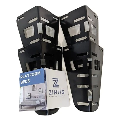 Base inteligente Zinus suportes de metal estrutura de cama pés para cabeceira rodapé 10" - Imagem 1 de 4