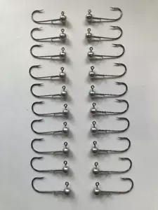 NEW 1/16 OZ ROUND JIG HEADS WITH WIRE KEEPER , SIZE 1 HOOK , 20 PC - Picture 1 of 2