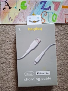 Heyday 3ft iPhone to USB-A Flat Charging Cable for iPhone/iPad - Picture 1 of 6