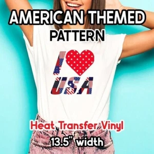 Modello patriotico americano / USA HTV 13,5" ROTOLO**SPEDIZIONE GRATUITA** - Foto 1 di 50