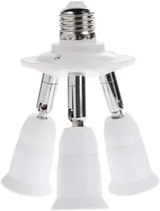 Adaptador divisor de enchufe de luz 3 a 1 E26 E27 convertidor de base de lámpara LED estándar - Imagen 1 de 9