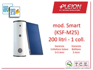 Solare termico PLEION mod SMART M25 per caldaia prod. ACS 200 Litri 1 collettore - Foto 1 di 1
