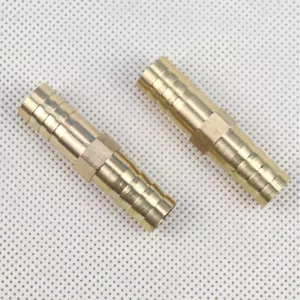 NEW Brass Hose Barb Mender Union Brass Fitting Gas Fuel Water Air 3/8" 10mm 2Pcs - Picture 1 of 7