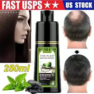 Black Shampoo Fast Hair Dye 5 Minute Organic Natural Plants Hair Darkening Color - Picture 1 of 12