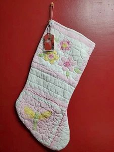 Christmas Stocking Handmade Fully Lined 20" Quilt Quilted Upcycled Fabric - Picture 1 of 7