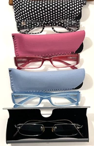 Eyewear: 4 Pairs of Eyeglasses (TM)+2.00, One is Unknown With 4 Empty Cases - Picture 1 of 8