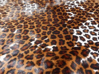 Calfskin Hair On leather hide Leopard Print Long Silky Hair  VERY RARE!! - Image 1 of 4